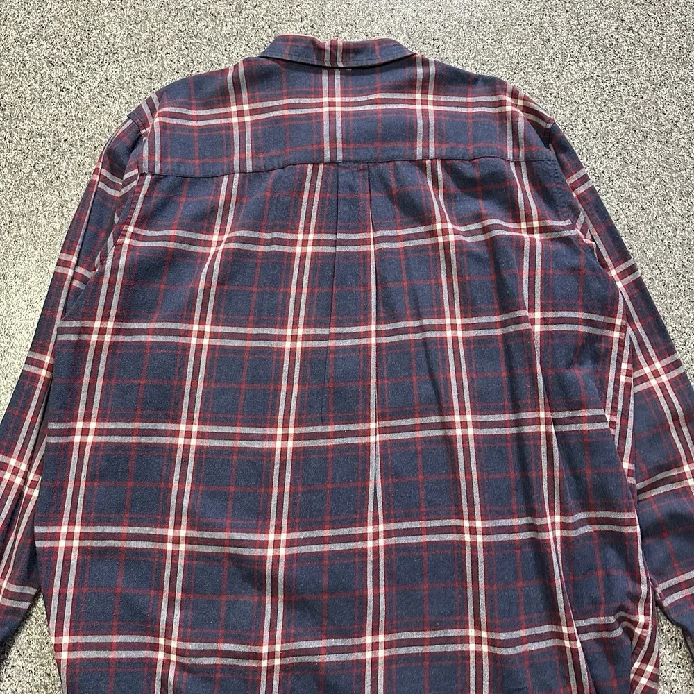 Foundry Flannel Mens 2XLT Long Sleeve Button Down Shirt Plaid Red Blue